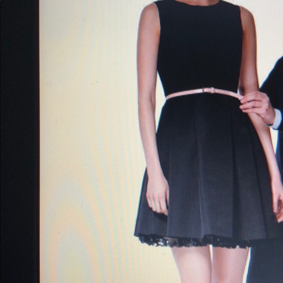 NWT Jason Wu Blk Flared Dress w/ Nude Patent Belt - Picture 3 of 8